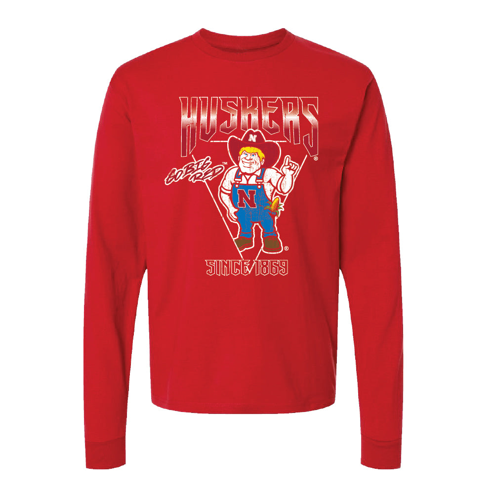 Vintage Herbie Huskers Red Long Sleeve Tee - Nebraska Cornhuskers