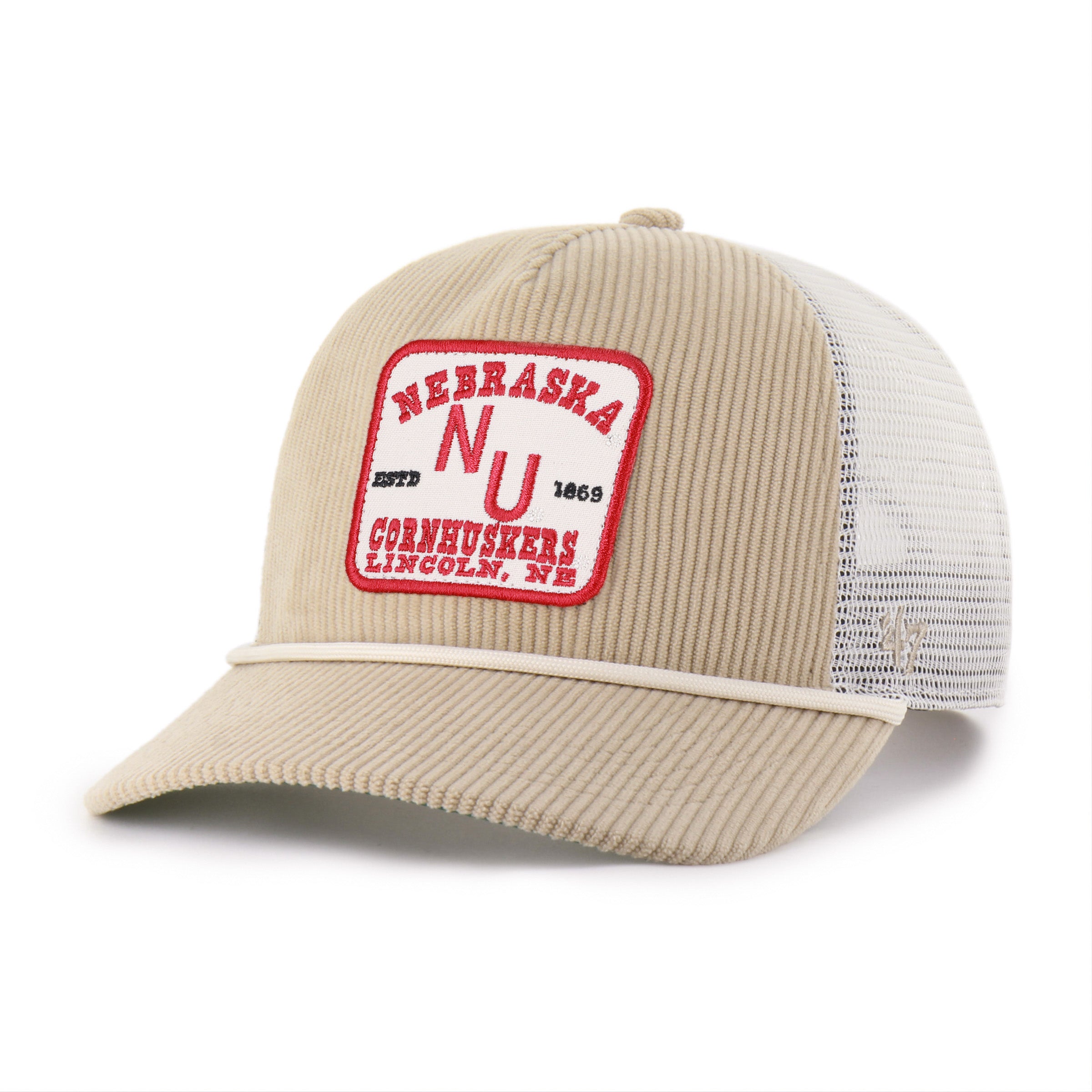 Vintage Khaki Cordlandia '47 Hitch Rf Hat, Curved Bill, Snapback - Nebraska Cornhuskers