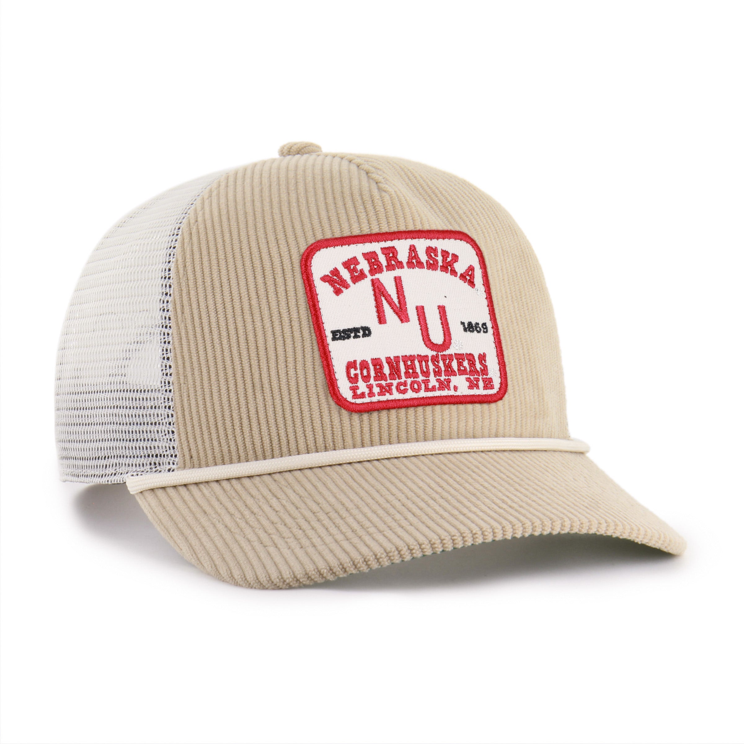Vintage Khaki Cordlandia '47 Hitch Rf Hat, Curved Bill, Snapback - Nebraska Cornhuskers