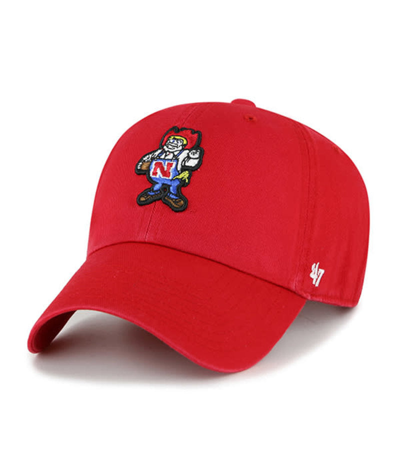 Vintage Red '47 Clean Up Hat, Curved Bill, Strapback - Nebraska Cornhuskers