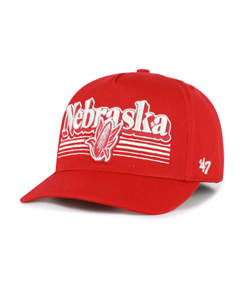 Vintage Red Script Fade '47 Hitch Hat, Curved Bill, Snapback - Nebraska Cornhuskers