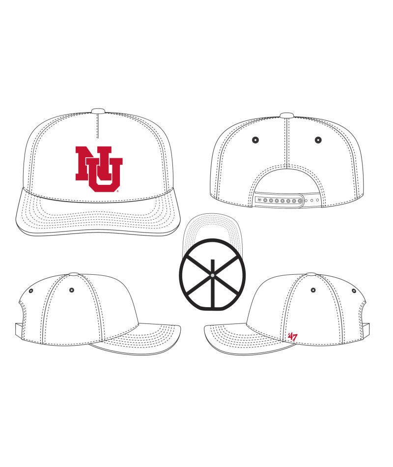 Vintage White '47 Hitch Hat, Curved Bill, Snapback - Nebraska Cornhuskers