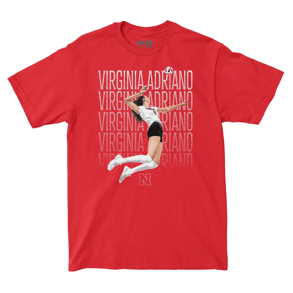 Virginia Adriano NIL Exclusive Release Illustrated Tee Nebraska Volleyball