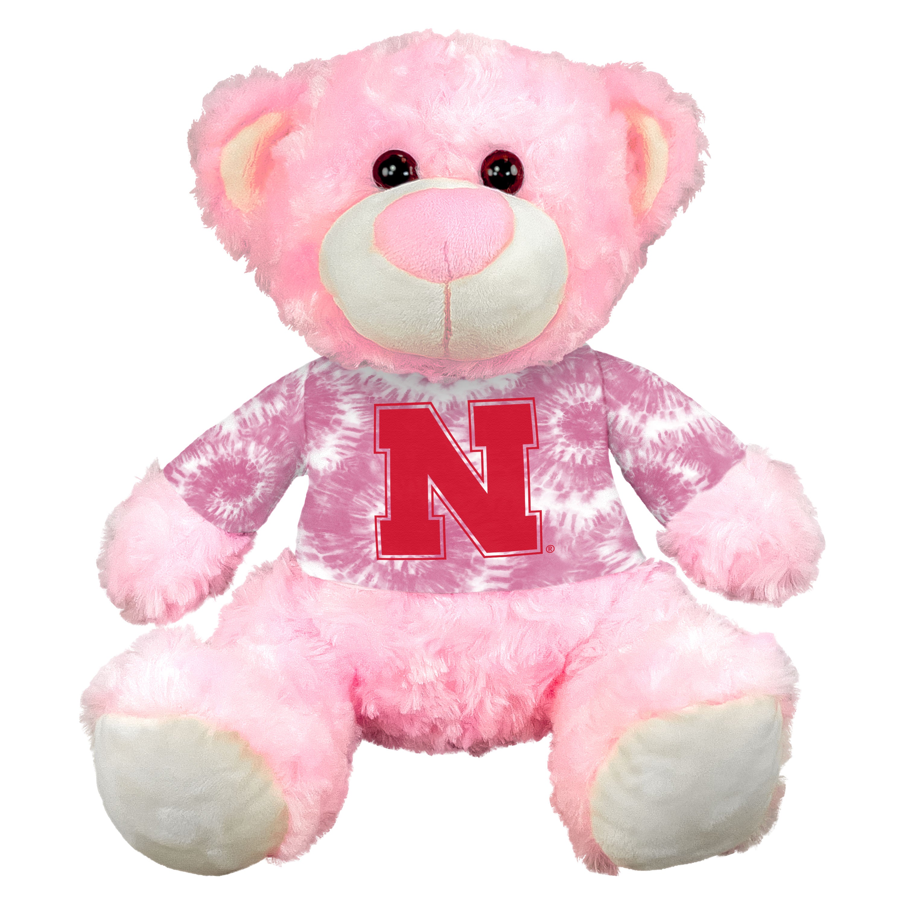 Rosy Pink Tie Dye Plushie - Nebraska Cornhuskers
