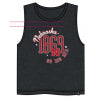 !! Washed Black Mid-Crop Top Tier Jersey Tank - Nebraska Cornhuskers