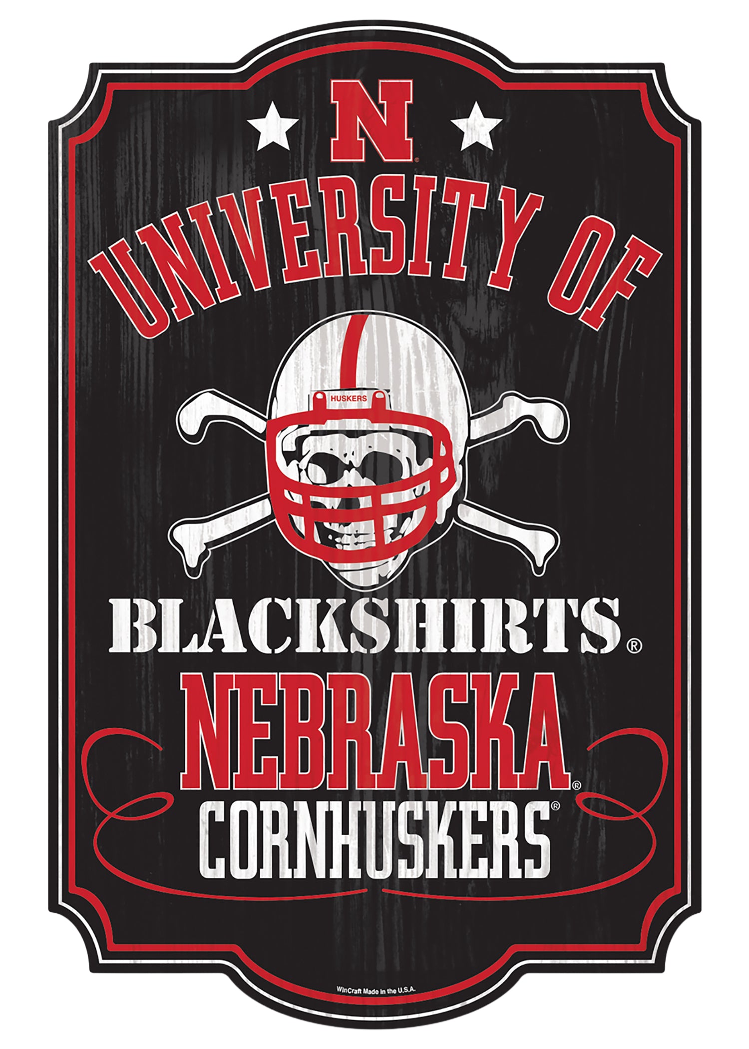 Western Blackshirts Wooden 17in Wall Sign  - Nebraska Cornhuskers