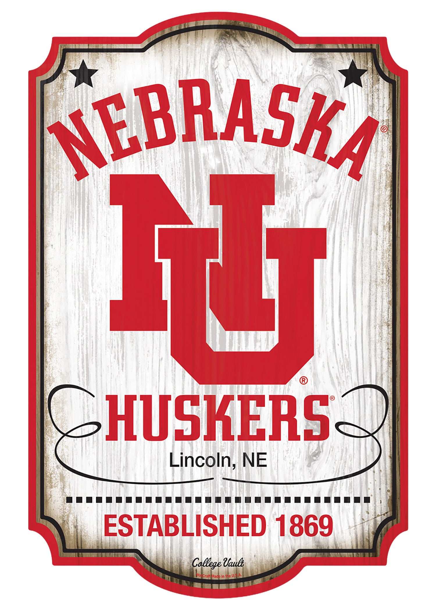 Western NU Wooden 17in Wall Sign  - Nebraska Cornhuskers