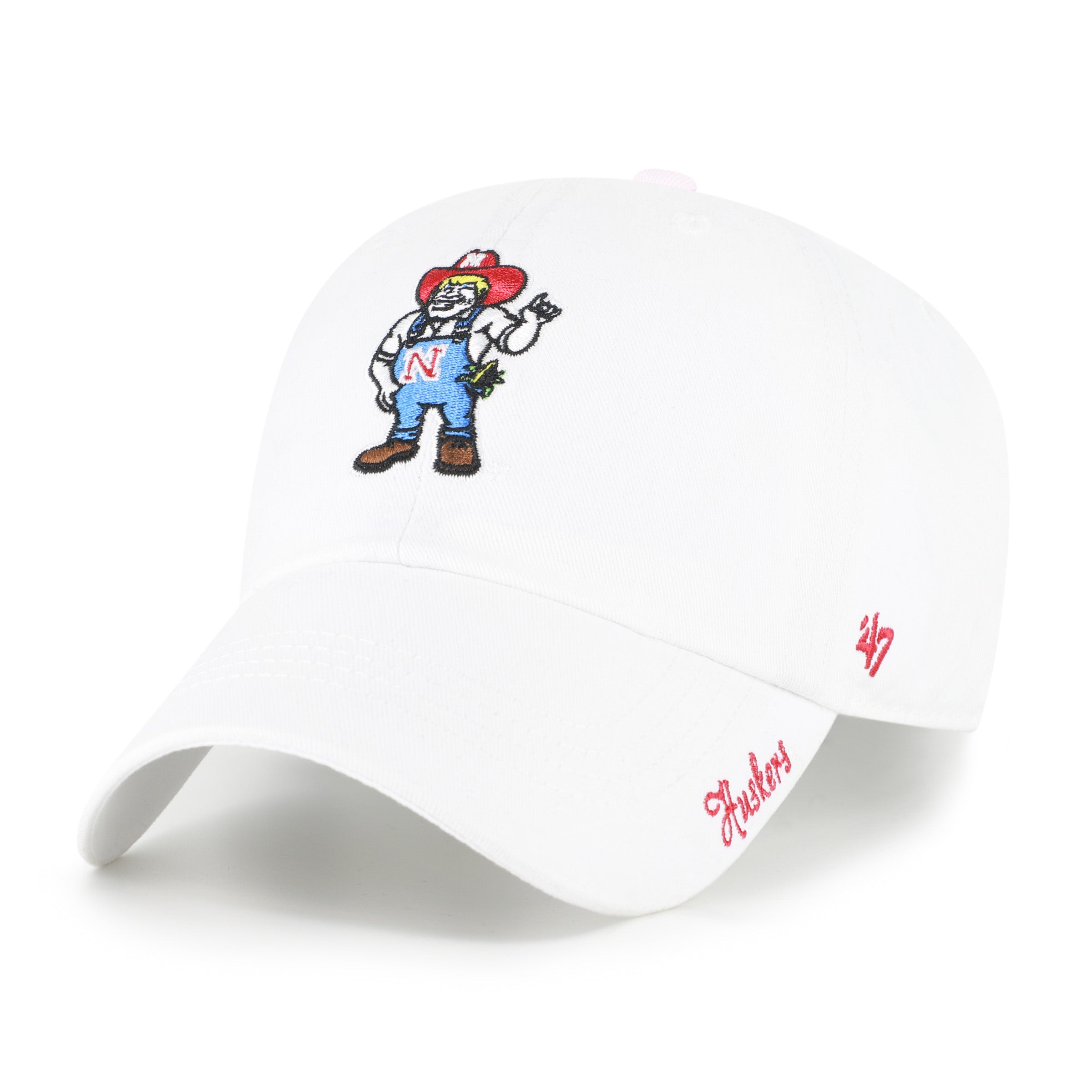 White Miata '47 Clean Up Hat, Curved Bill, Strapback - Nebraska Cornhuskers
