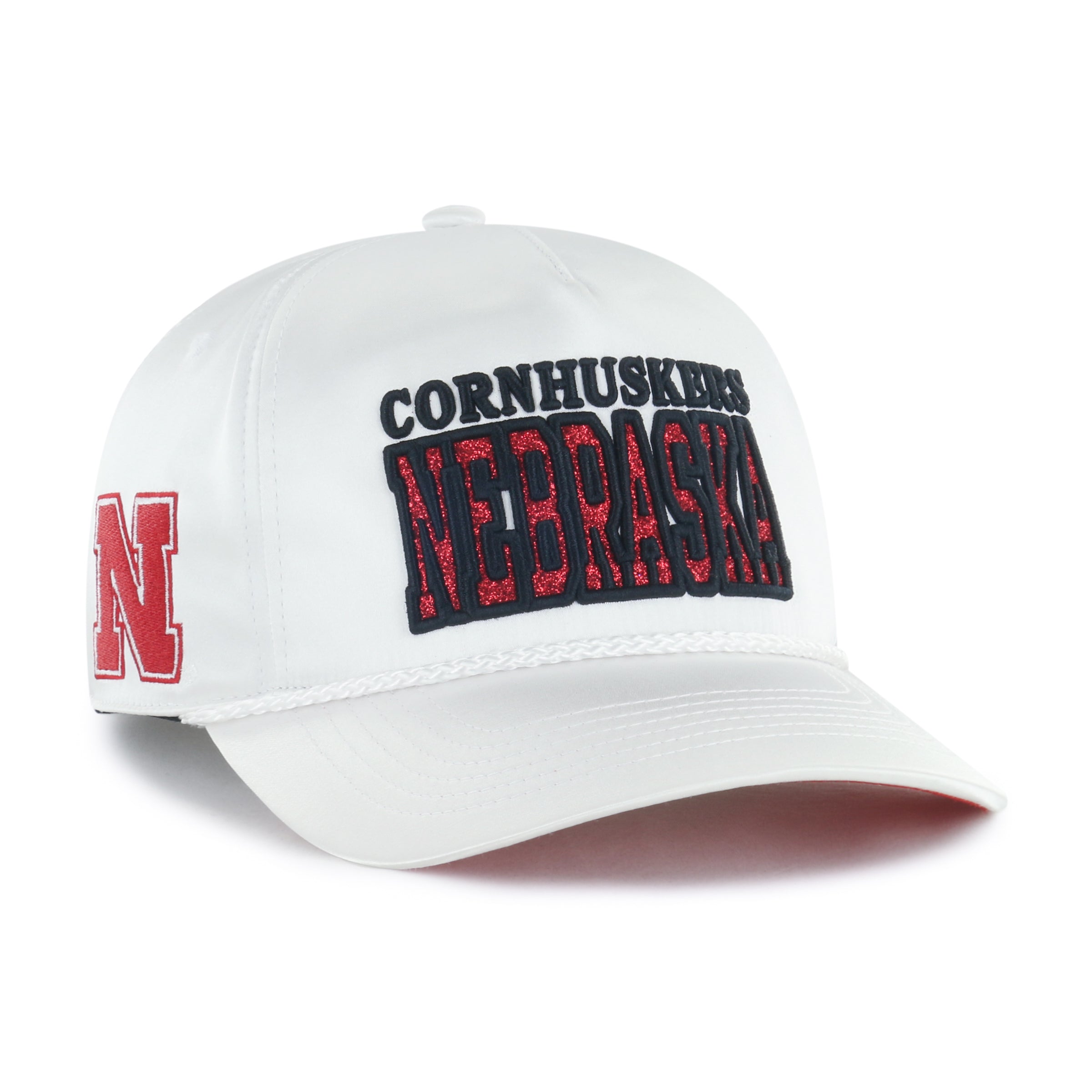White Outspoken '47 Hitch Hat, Curved Bill, Snapback - Nebraska Cornhuskers