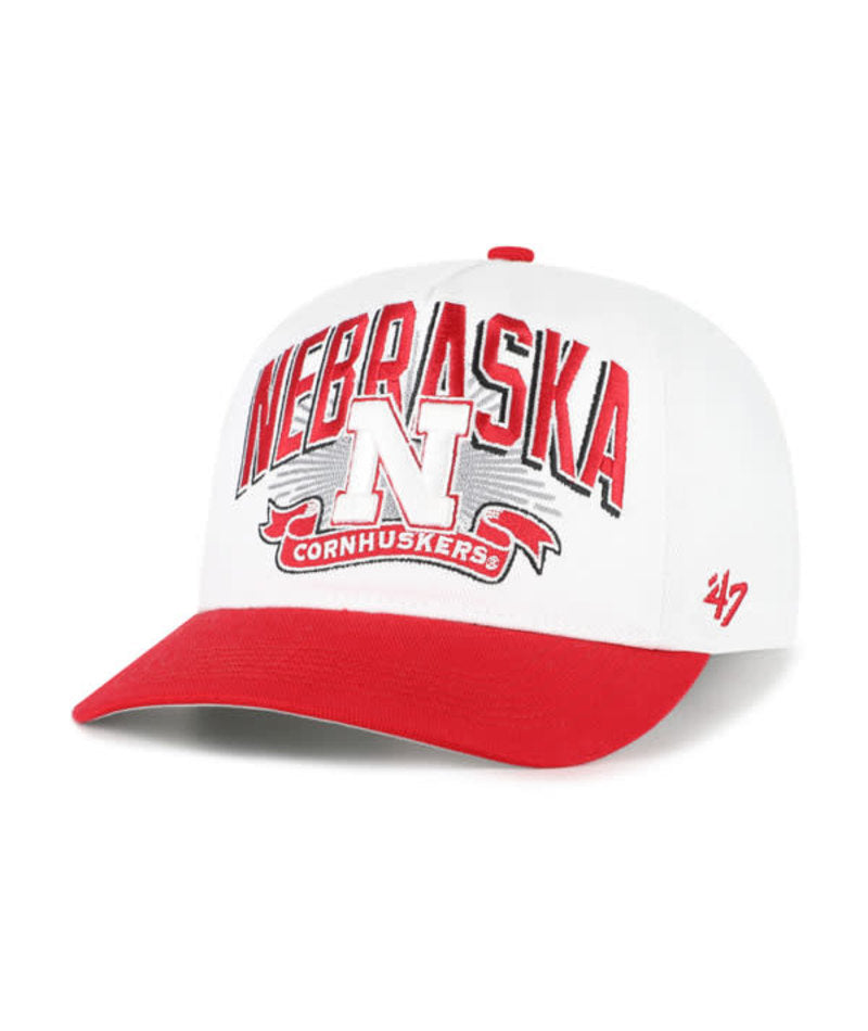 White Prime Play '47 Hitch Hat, Curved Bill, Snapback - Nebraska Cornhuskers