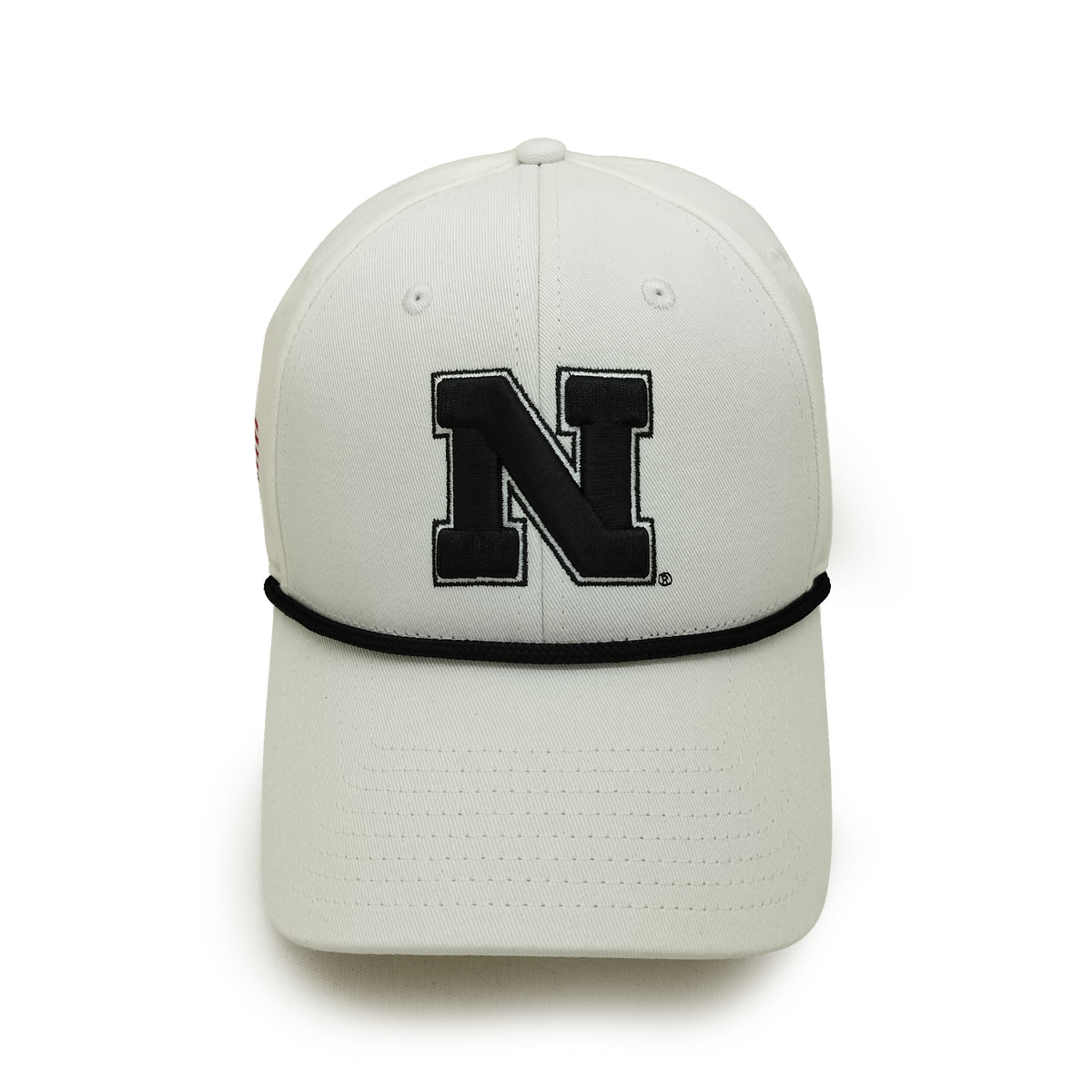 White Rope Black N Hat, Curved Bill, Strapback - Nebraska Cornhuskers