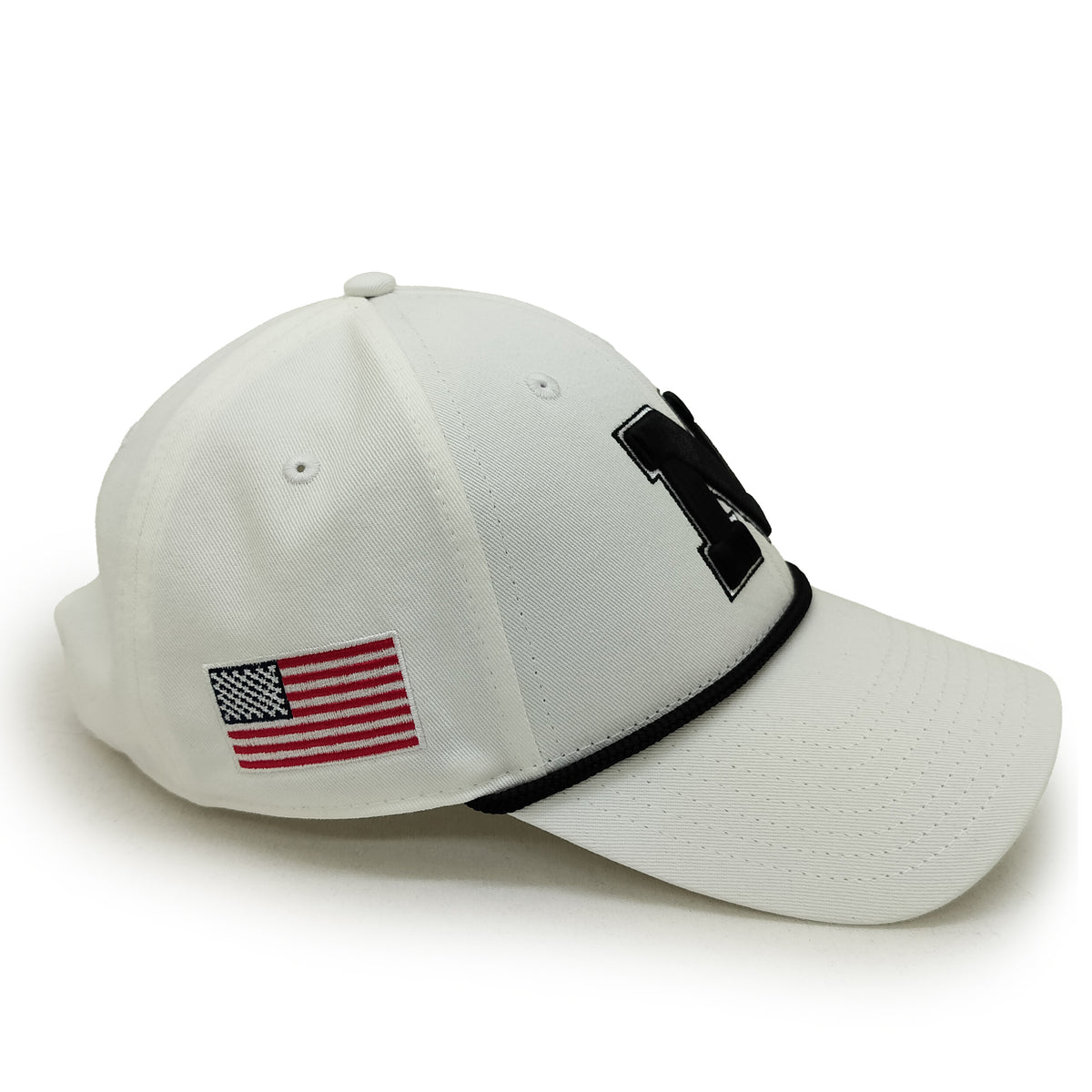 White Rope Black N Hat, Curved Bill, Strapback - Nebraska Cornhuskers