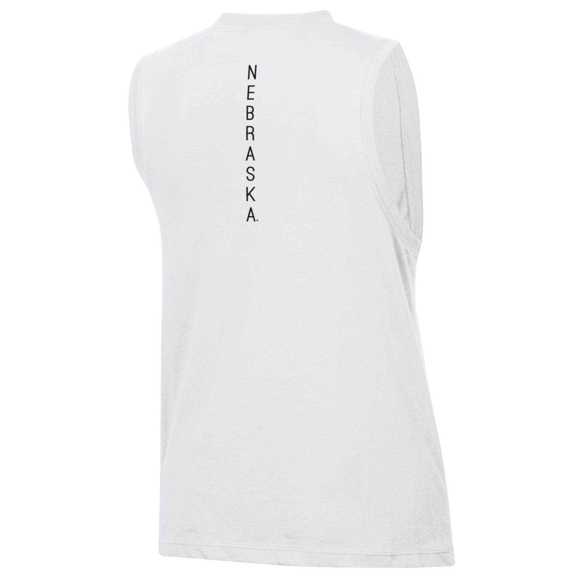 Women's Core Muscle Tank in White - Nebraska Cornhuskers