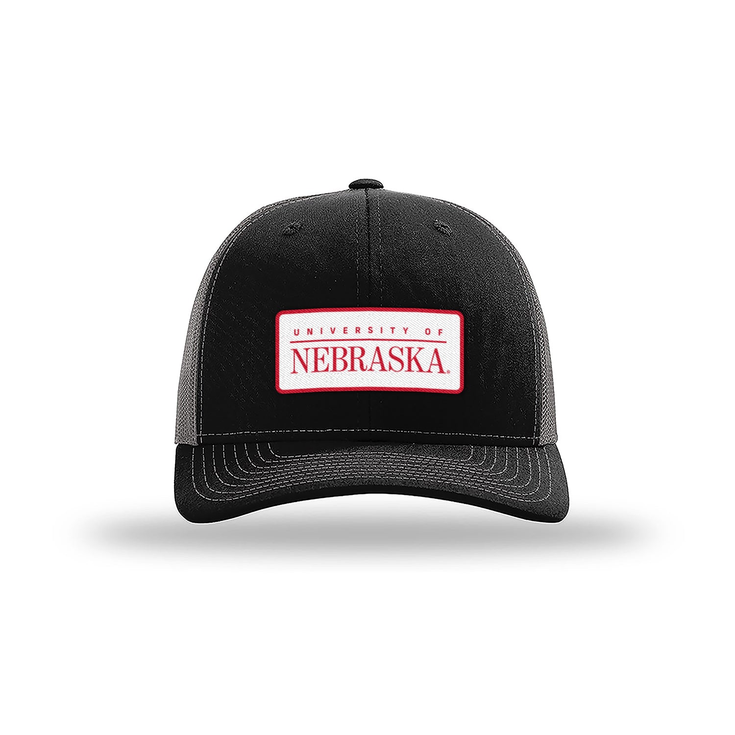 Woven Patch 112 Black University of Nebraska Patch Hat, Snapback, Curved Bill - Nebraska Cornhuskers