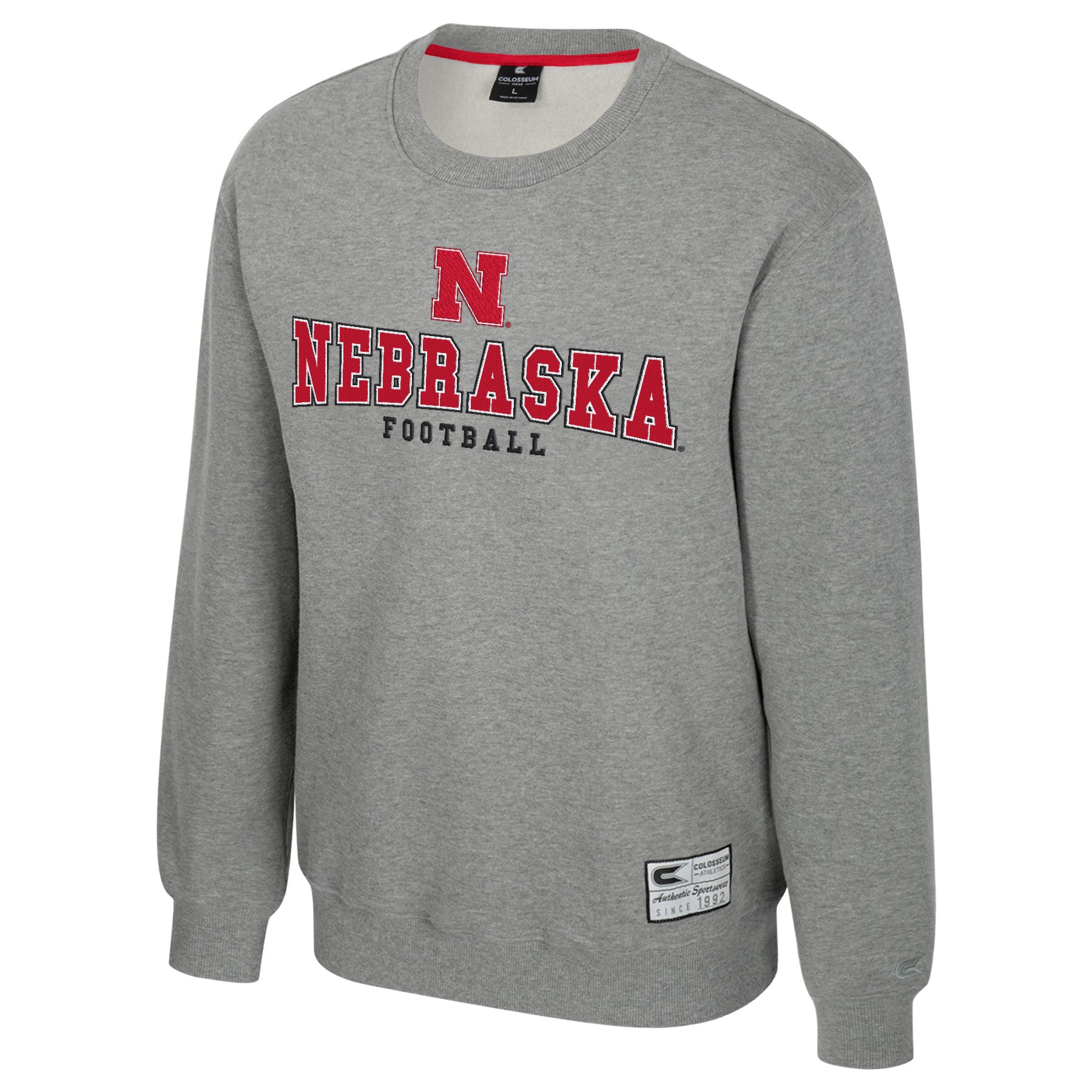Yes Chef Grey Football Crew in Light Heather Gray - Nebraska Cornhuskers