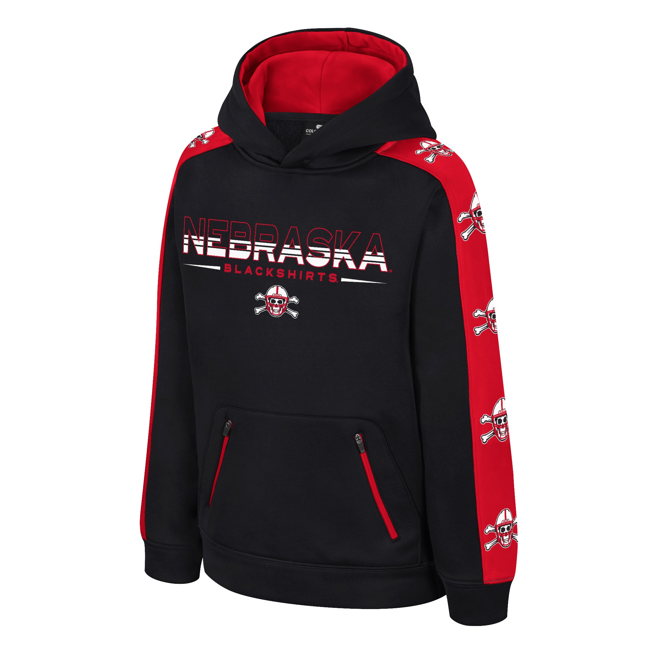 Youth Bandit Poly Hoodie in Black - Nebraska Cornhuskers