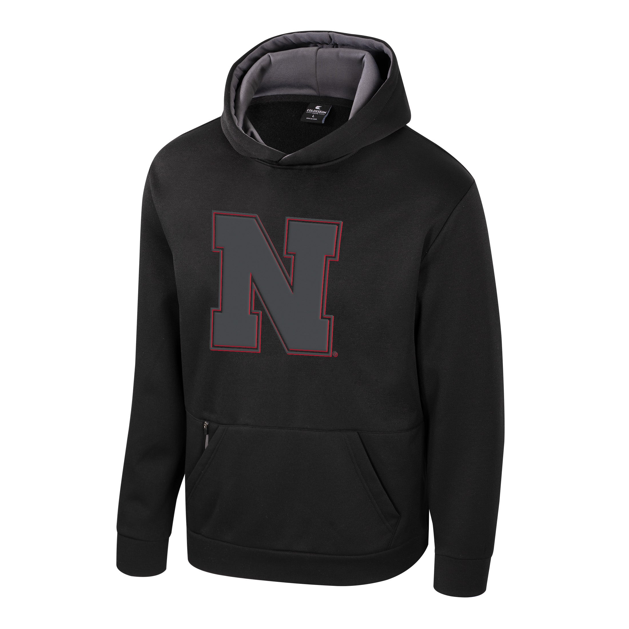 Youth Fridge Black Out Hoodie in Black - Nebraska Cornhuskers