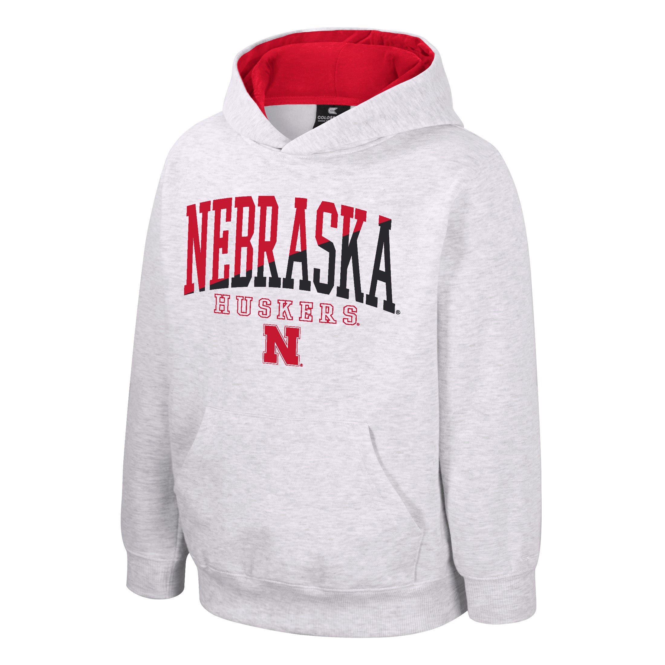 Youth Mackenzie Hoodie in Light Heather Gray - Nebraska Cornhuskers
