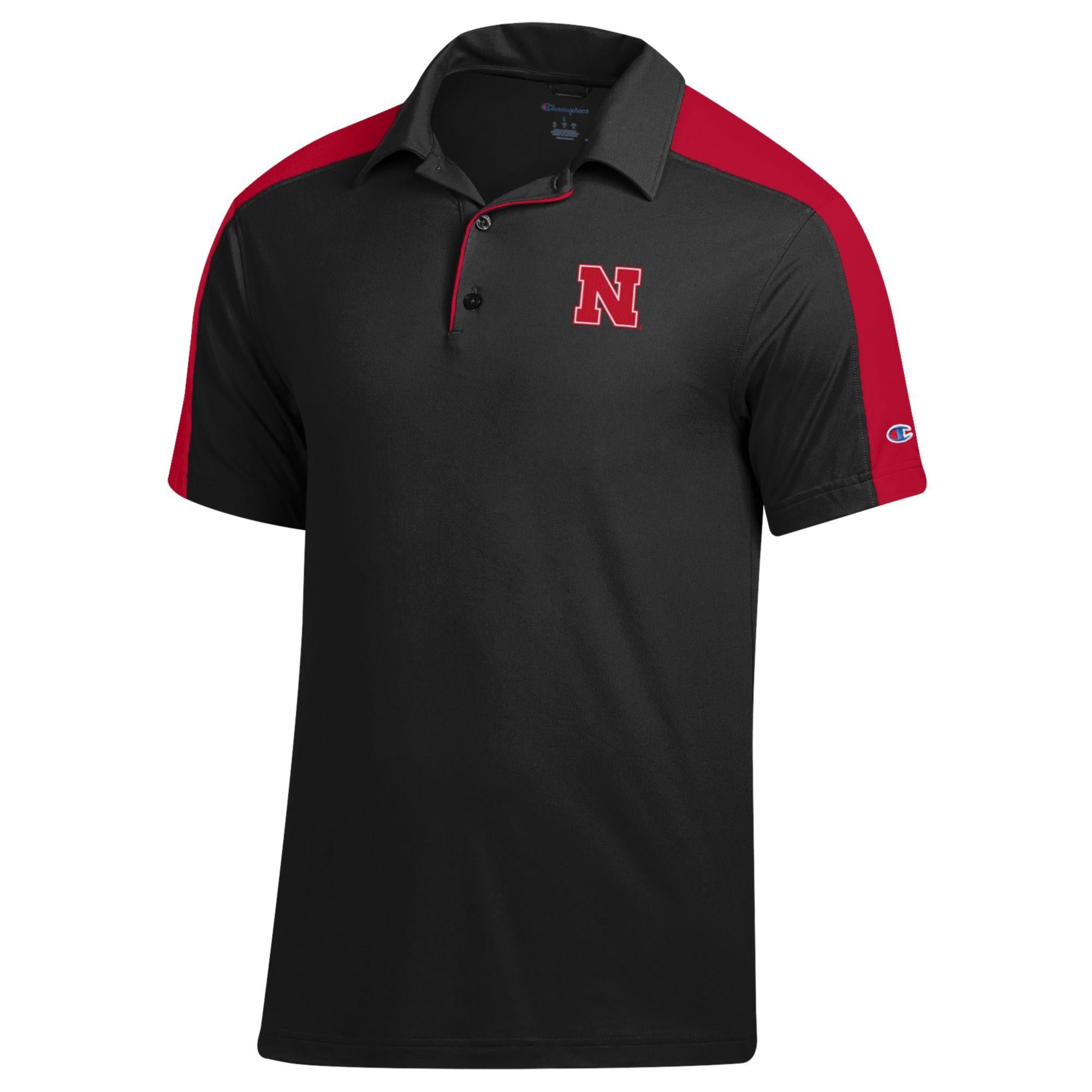 Nebraska Huskers Colorblock Polo -Black
