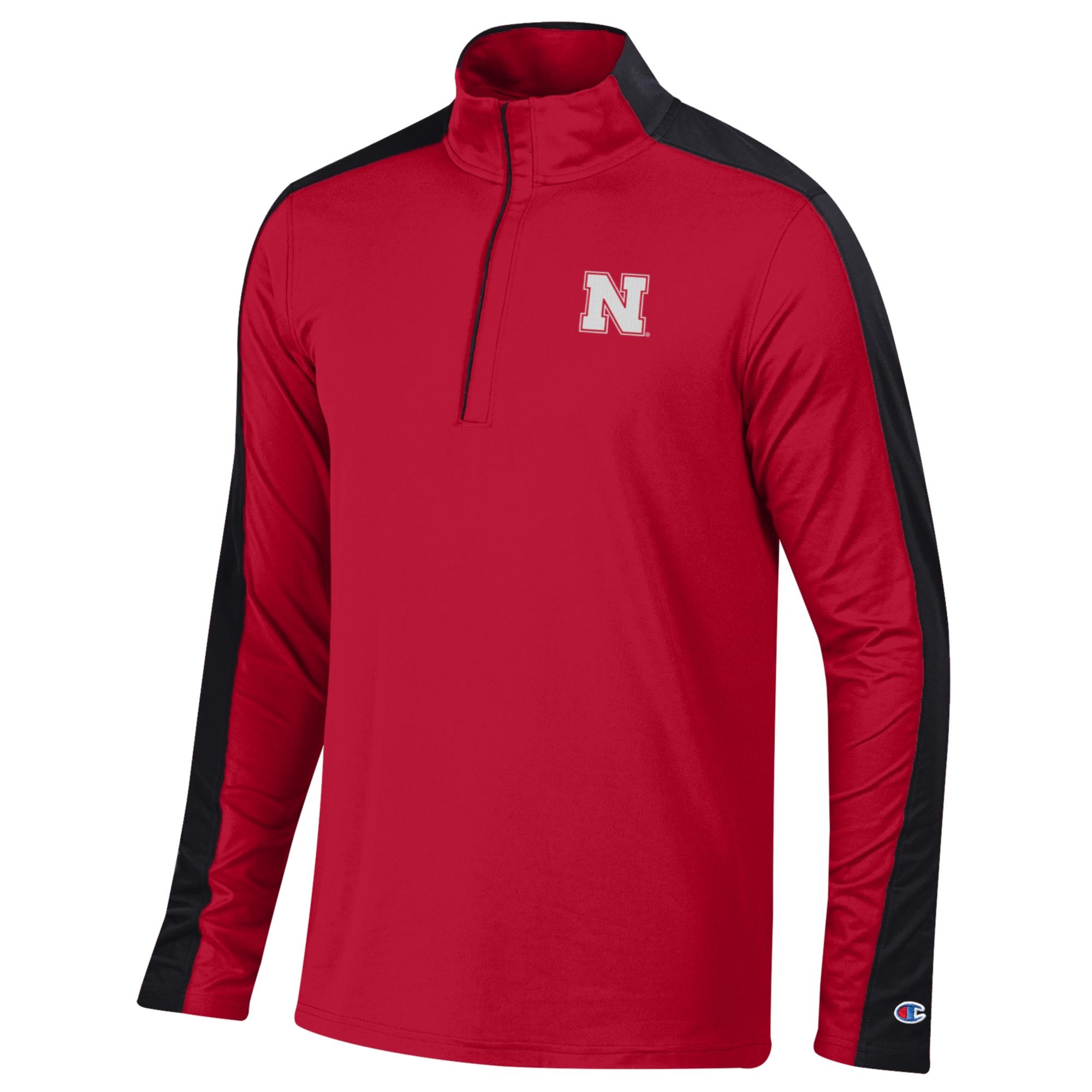 Champion Nebraska Quarter-Zip Pullover with Accent Color -Red