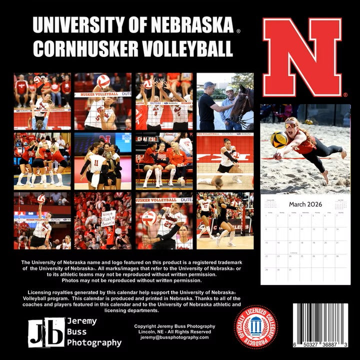 2026 Nebraska Husker Volleyball Calendar