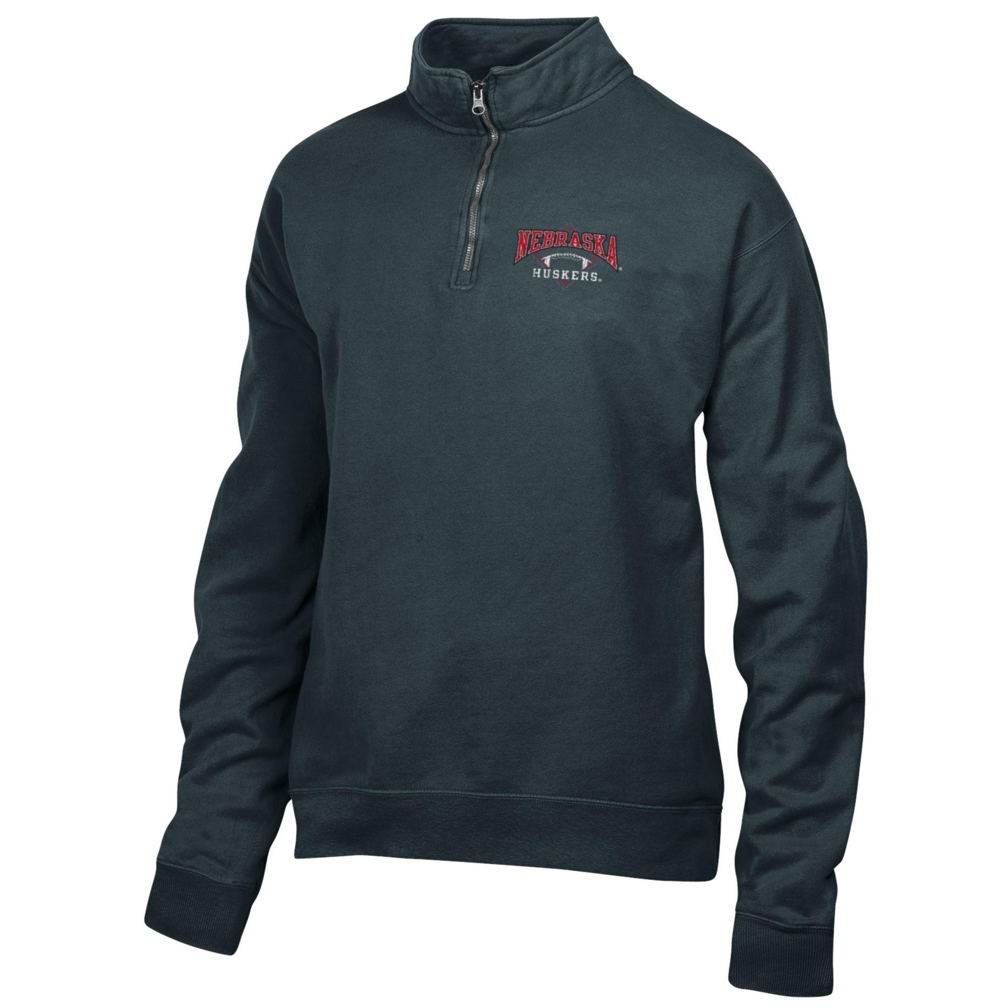 Grey 1/4 Zip Fleece Mens Nebraska Cornhuskers