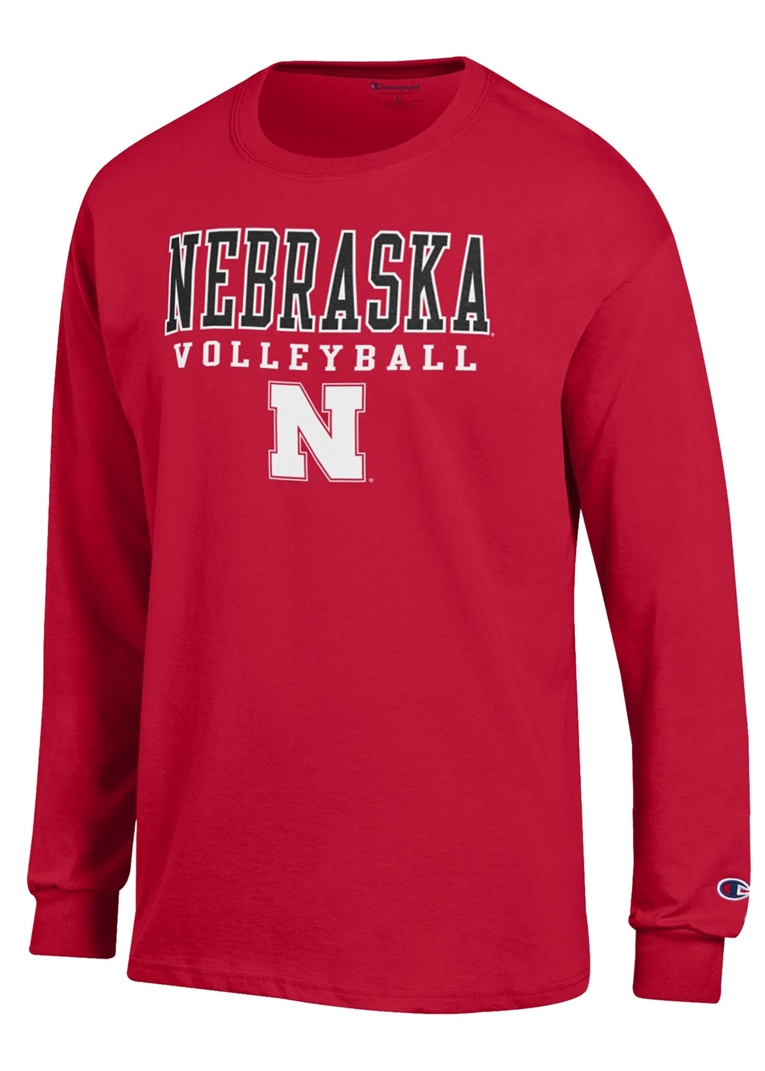 Volleyball Stacked Wordmark w/ Block “N” Long Sleeve Tee