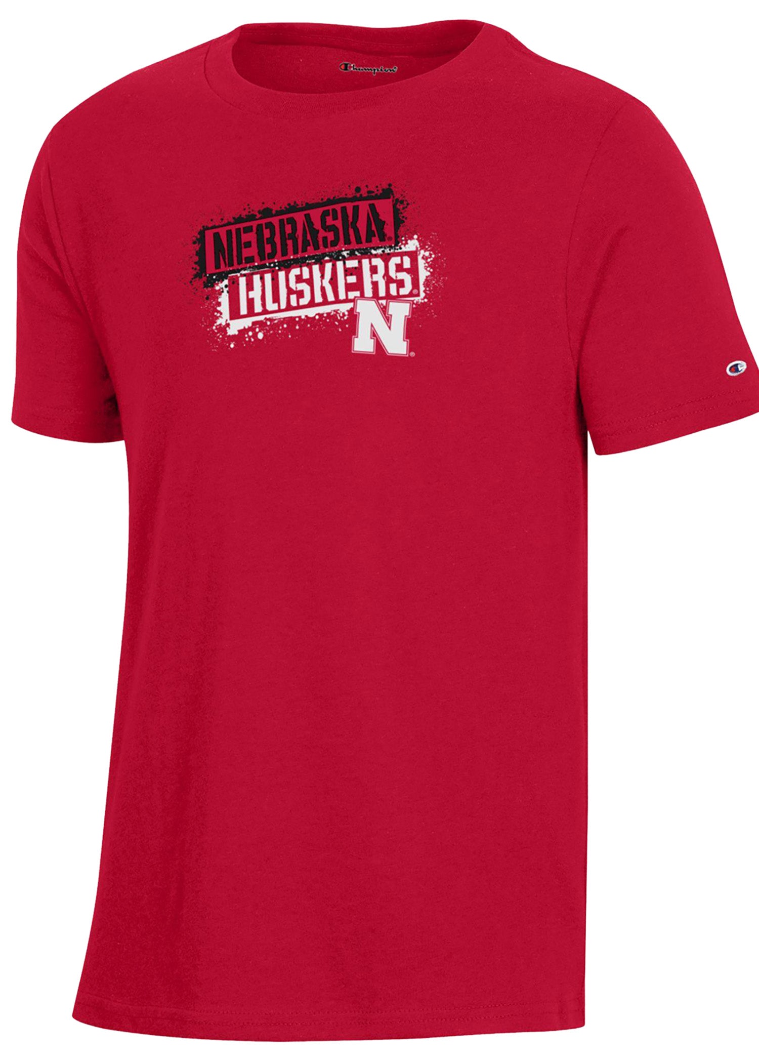 Diagonal Paint-Splatter “Nebraska Huskers” w/ Block N Youth Tee