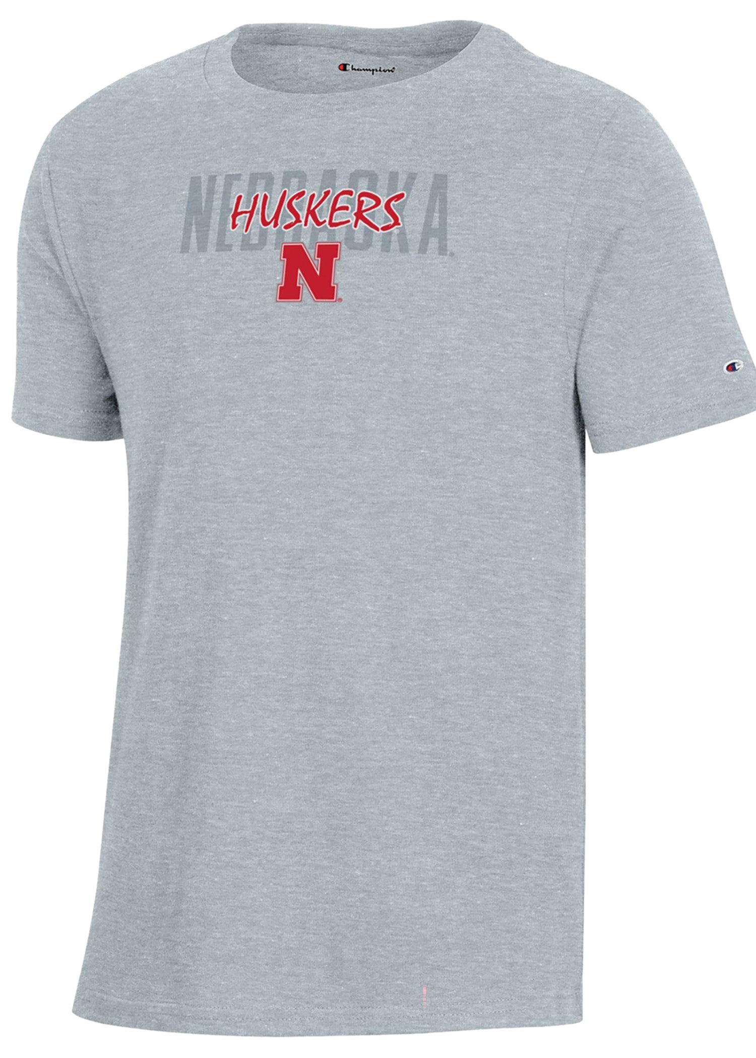 Shadow “NEBRASKA” w/ Script “Huskers” & Block N Youth Tee