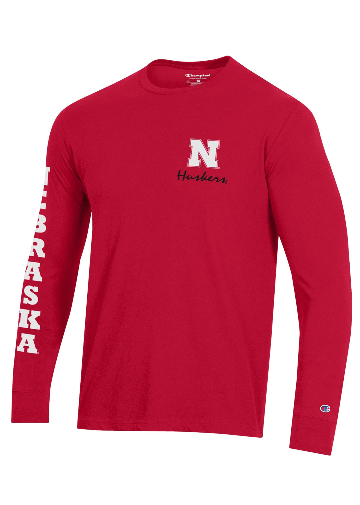 Left-Chest Block “N” + Sleeve Print w/ Big Back Seal Long Sleeve Tee