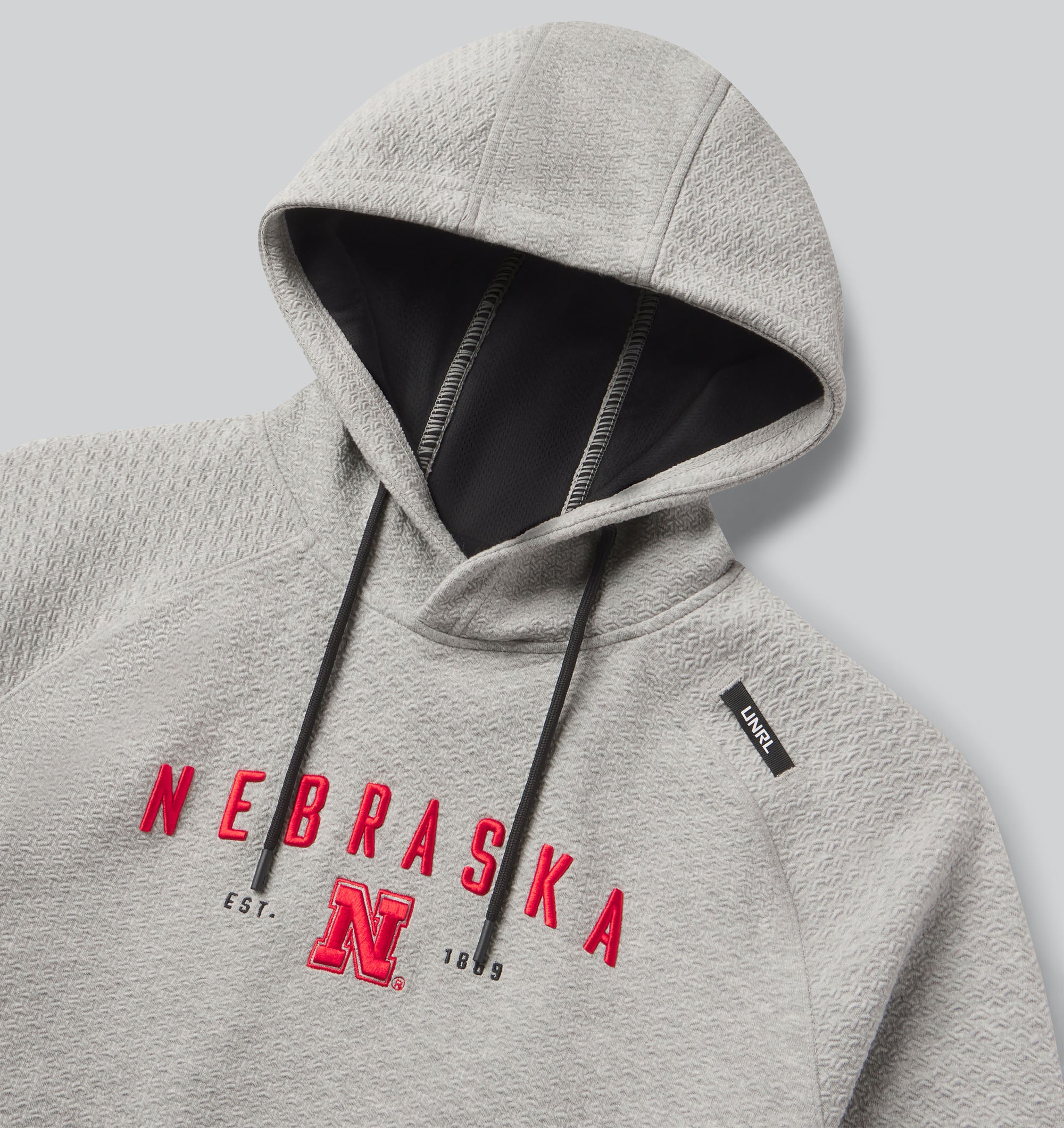 UNRL Elevation Hoodie in Heather Grey - Nebraska Cornhuskers