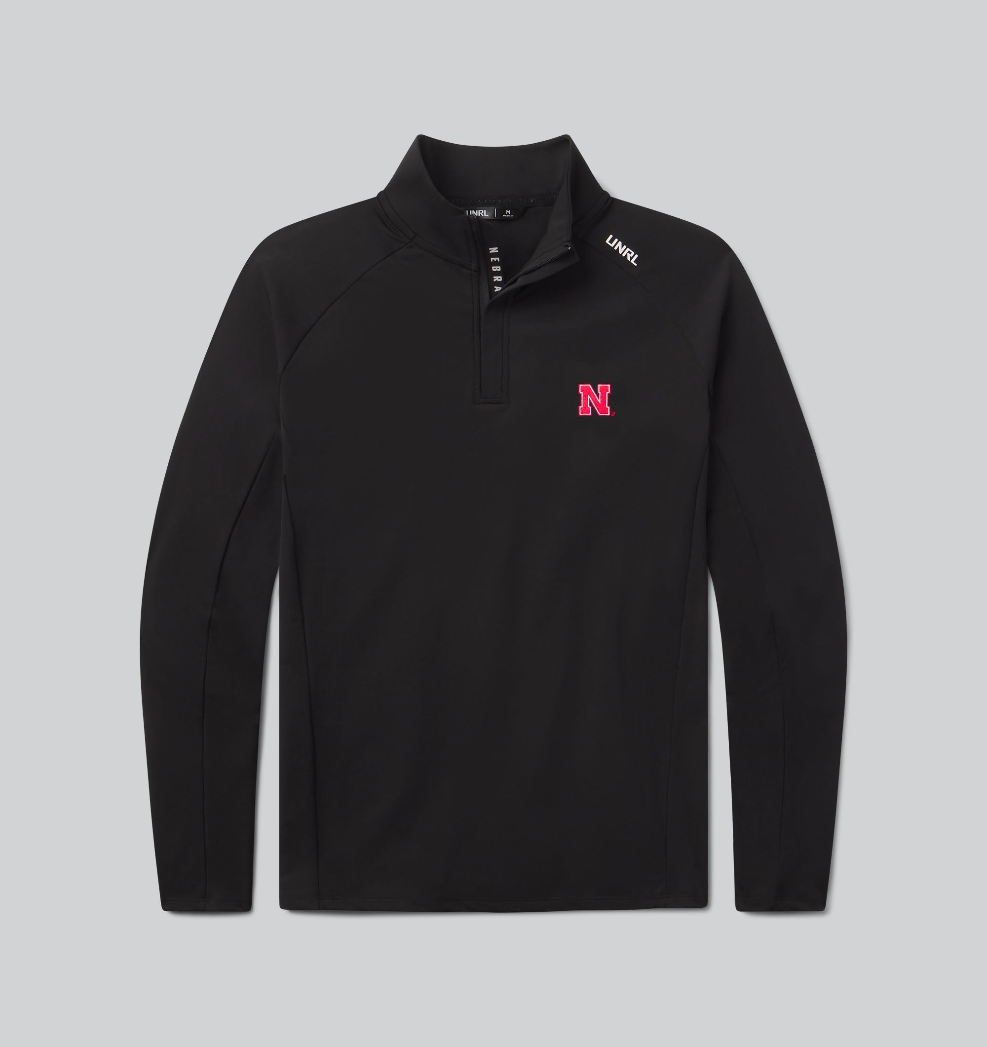 UNRL Highlands Quarter Zip in Black - Nebraska Cornhuskers