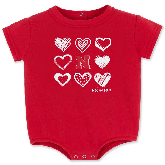 ZooZatZ Infant Girls Bubble Heart Onesie - Red