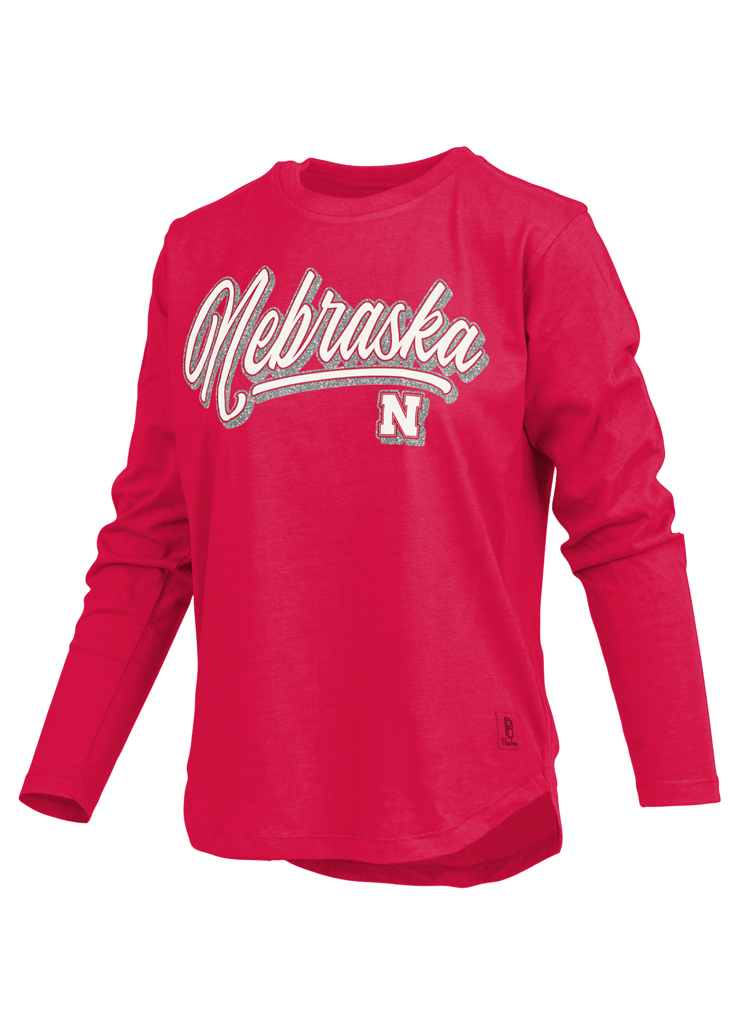 Women's Nebraska Huskers Harlow Glitter Long Sleeve Shirt