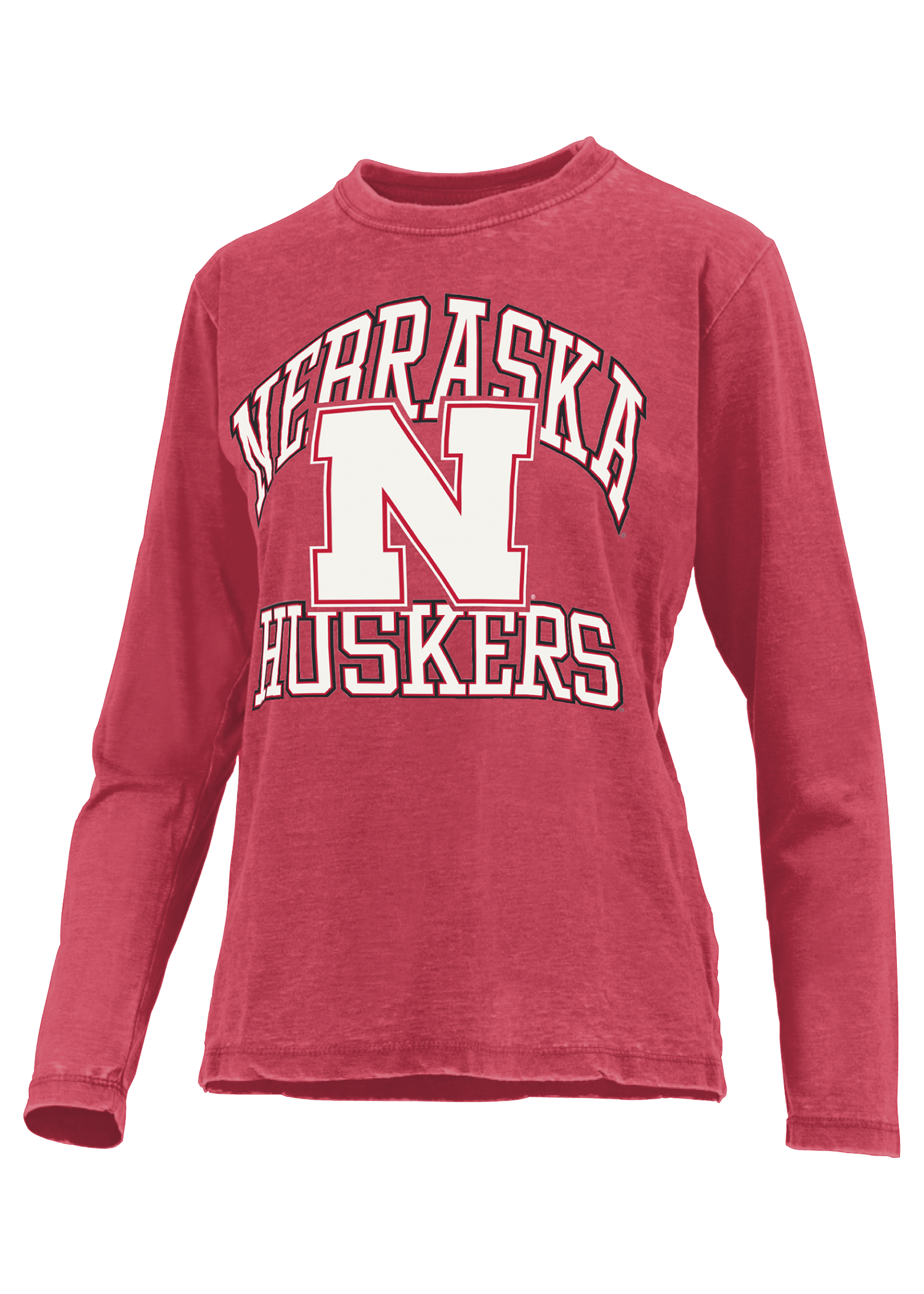 Women's Nebraska Huskers Wayne Red Long Sleeve Shirt
