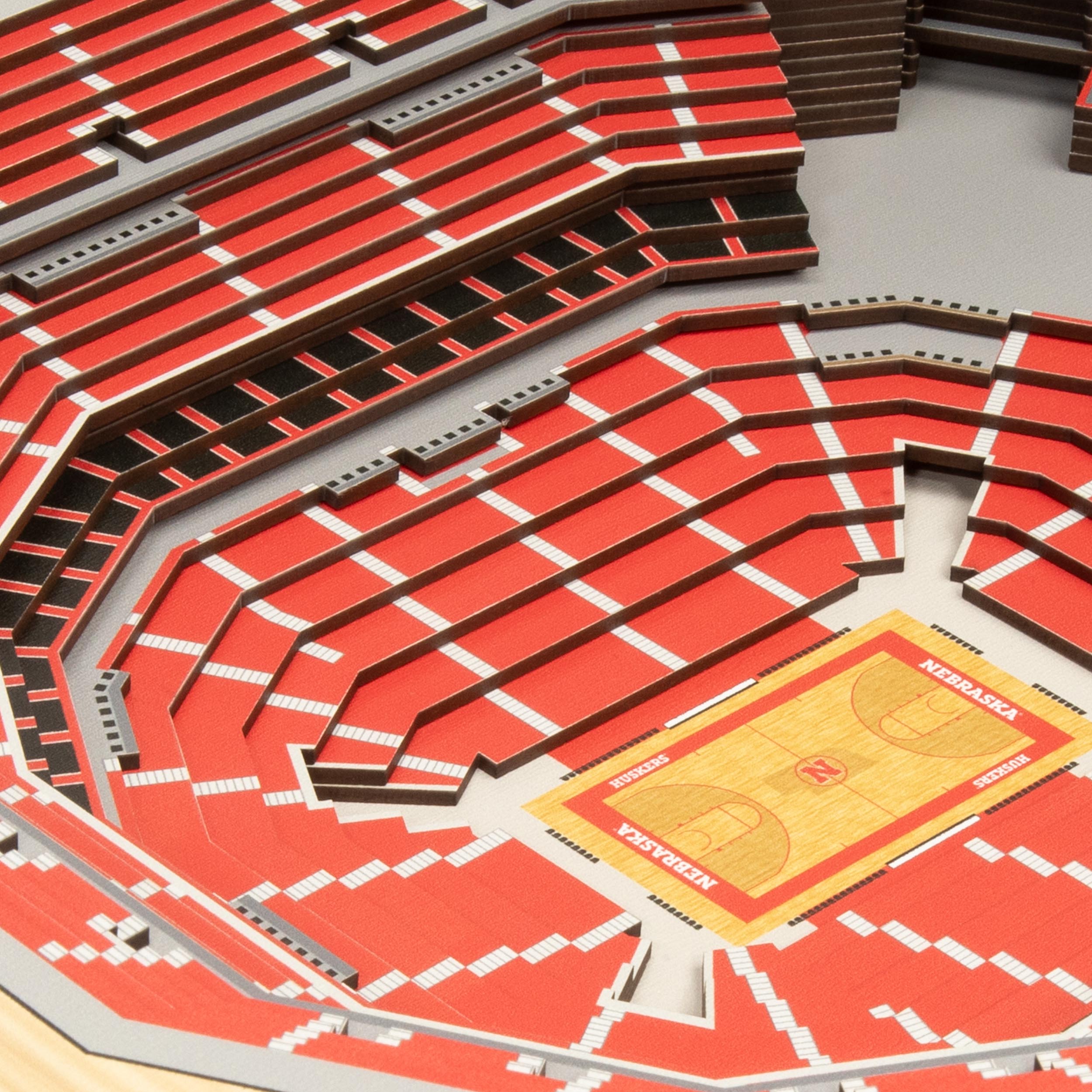 5 Layer Stadiumview 3D Wall Art BASKETBALL - Nebraska Cornhuskers