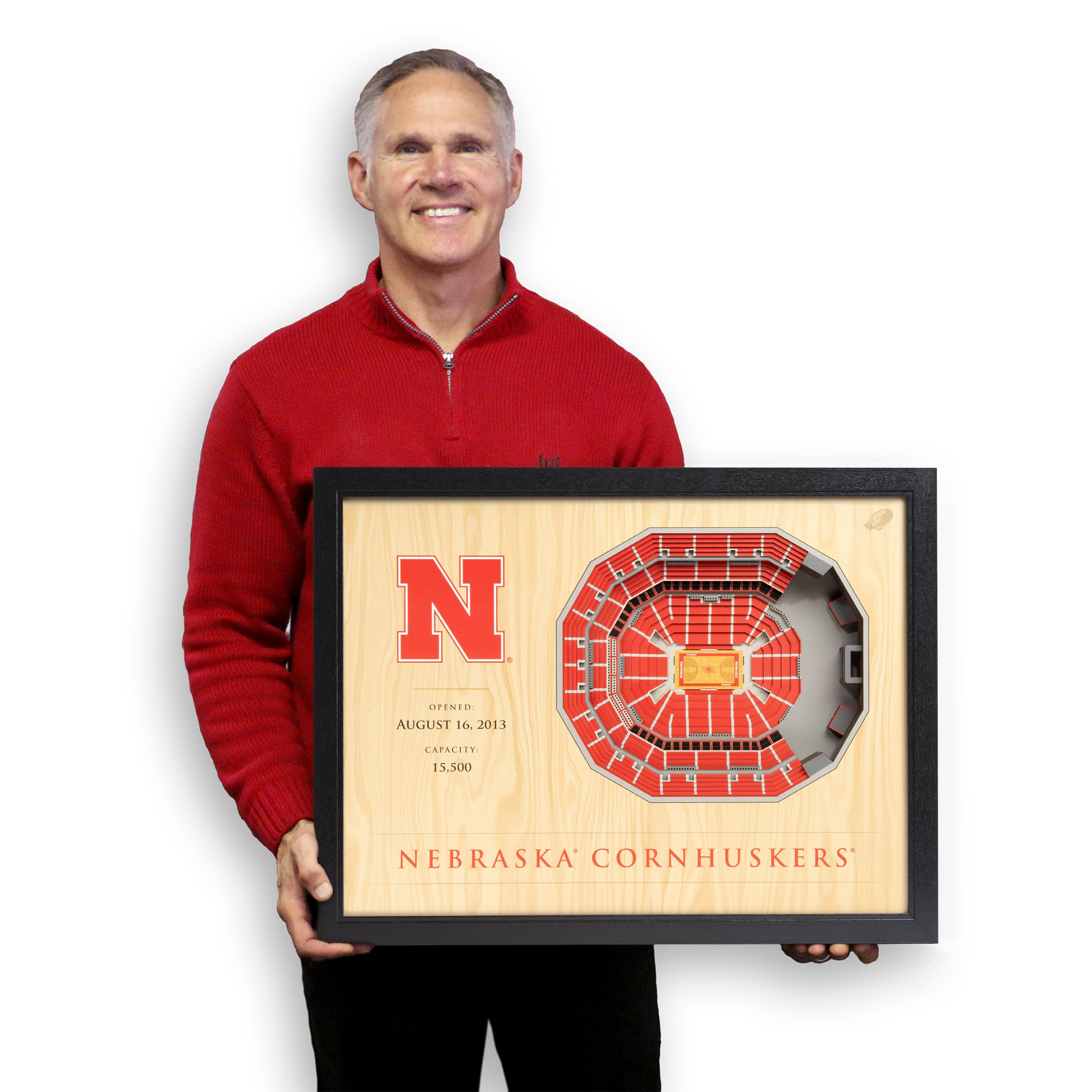 5 Layer Stadiumview 3D Wall Art BASKETBALL - Nebraska Cornhuskers