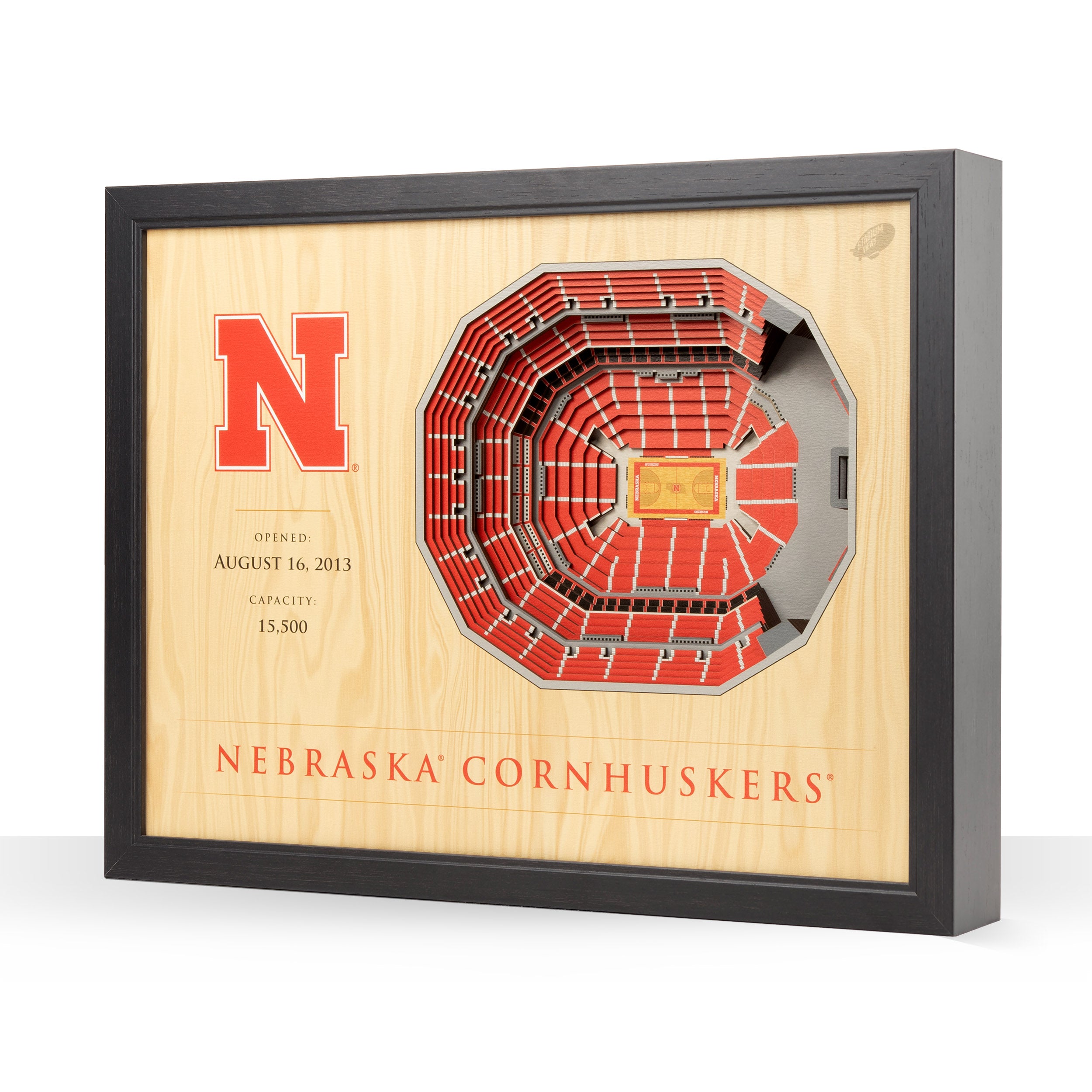 5 Layer Stadiumview 3D Wall Art BASKETBALL - Nebraska Cornhuskers