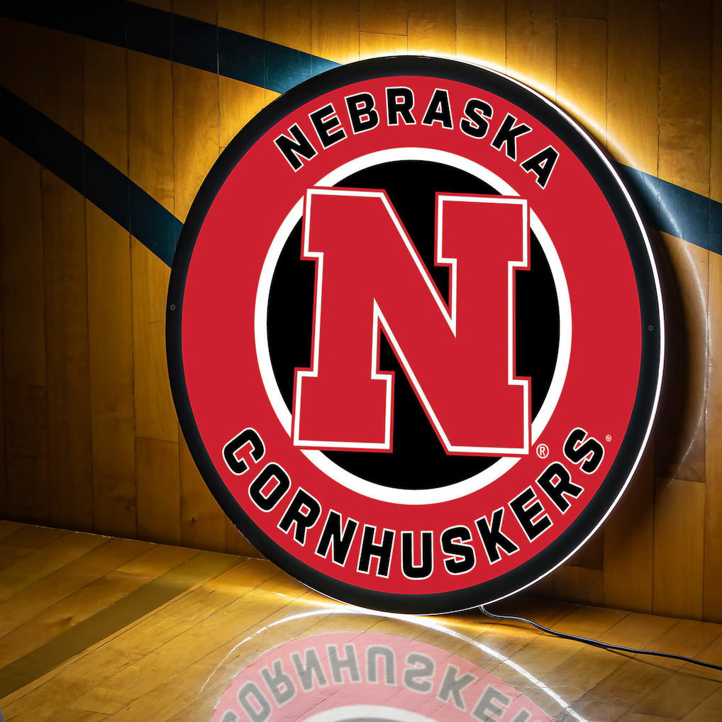 Nebraska Huskers LED XL Round Wall Décor