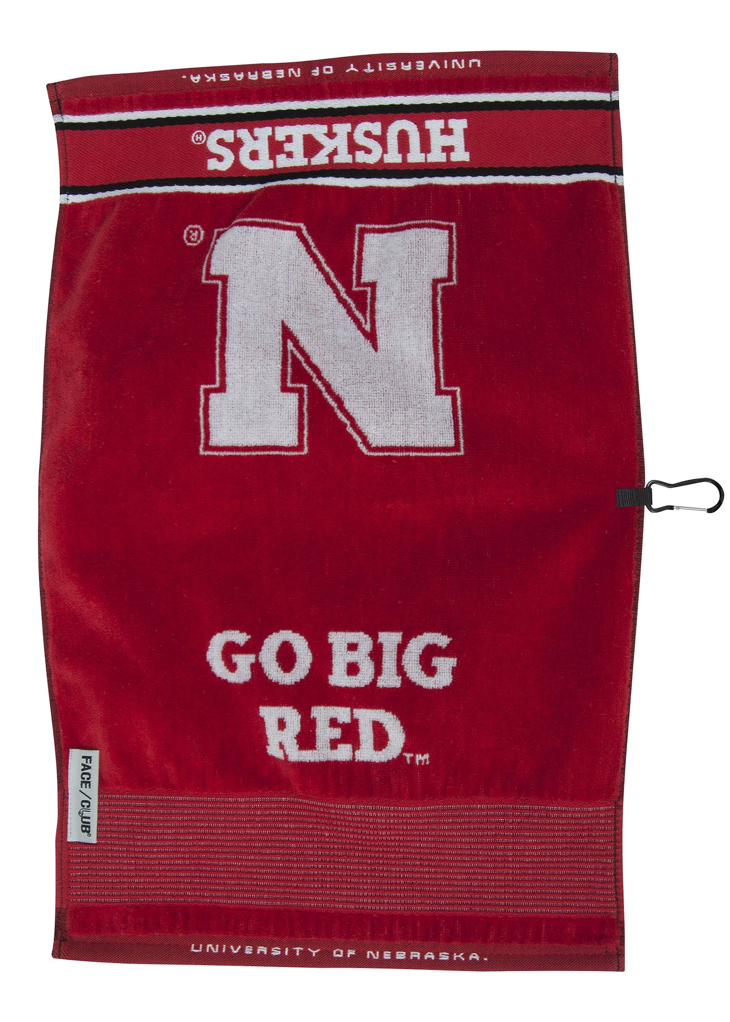 Red Jacquard Husker Golf Club Cotton Towel 16" x 24"