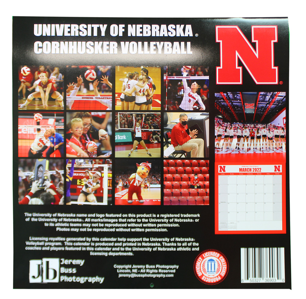2022 Nebraska Volleyball Wall Calendar Buss
