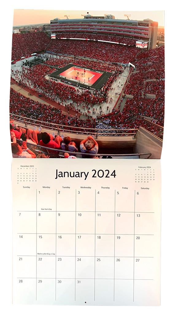 2024 Nebraska Volleyball Wall Calendar Buss