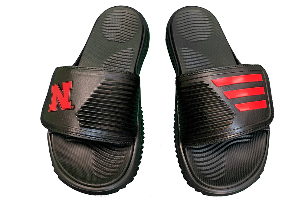 Adidas 2024 Black Nebraska Alpha Bounce v2 Slide