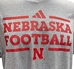 Adidas 2024 Nebraska Football Locker Pregame Tee - Grey - AT-H4489