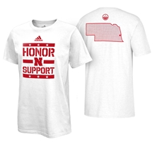 Adidas 2024 Nebraska Military Honor And Support Tee Nebraska Cornhuskers, Nebraska  Mens T-Shirts, Huskers  Mens T-Shirts, Nebraska  Mens, Huskers  Mens, Nebraska  Short Sleeve, Huskers  Short Sleeve, Nebraska Adidas, Huskers Adidas, Nebraska Adidas White Nebraska Military Honor And Support SS Pregame Tee, Huskers Adidas White Nebraska Military Honor And Support SS Pregame Tee