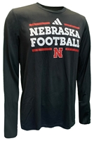 Adidas 2024 Team Issue Nebraska Football LS Pregame Tee - Black Nebraska Cornhuskers, Nebraska  Long Sleeve, Huskers  Long Sleeve, Nebraska  Mens, Huskers  Mens, Nebraska  Mens T-Shirts, Huskers  Mens T-Shirts, Nebraska Black Out!, Huskers Black Out!, Nebraska Adidas, Huskers Adidas, Nebraska Adidas 2024 Team Issue Black Nebraska Football Locker Practice LS Pregame Tee, Huskers Adidas 2024 Team Issue Black Nebraska Football Locker Practice LS Pregame Tee