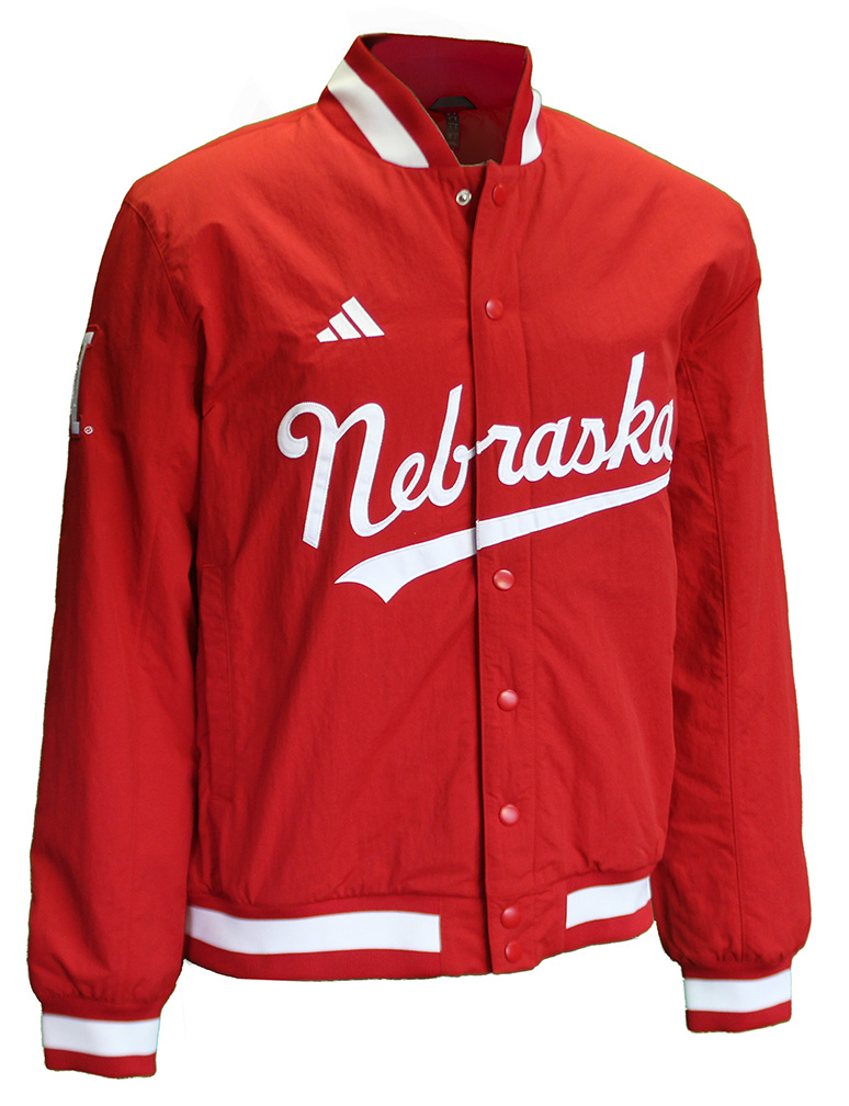 Men's Adidas Red Scarlet Huskers Baseball Coaches Full-Snap Jacket Size: Small