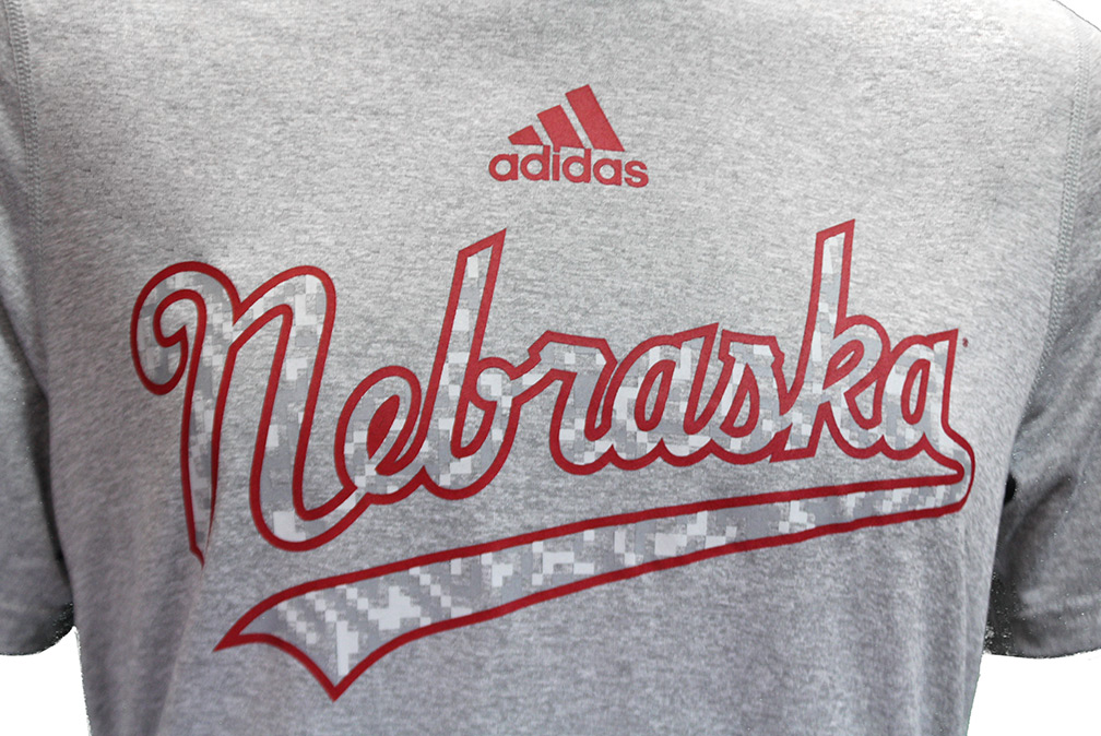 Adidas White Nebraska Script SS Button Up Baseball Jersey
