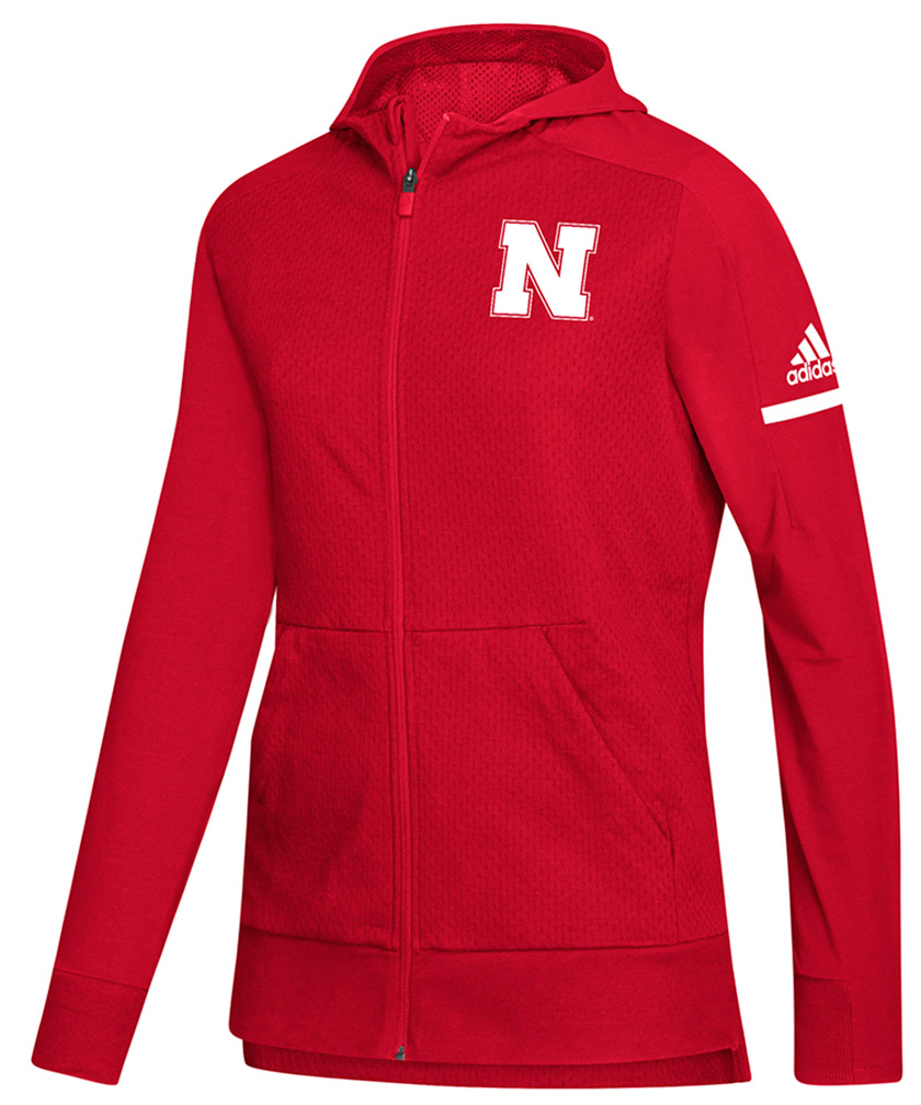 Adidas Nebraska Womens Full Zip Squad Jacket