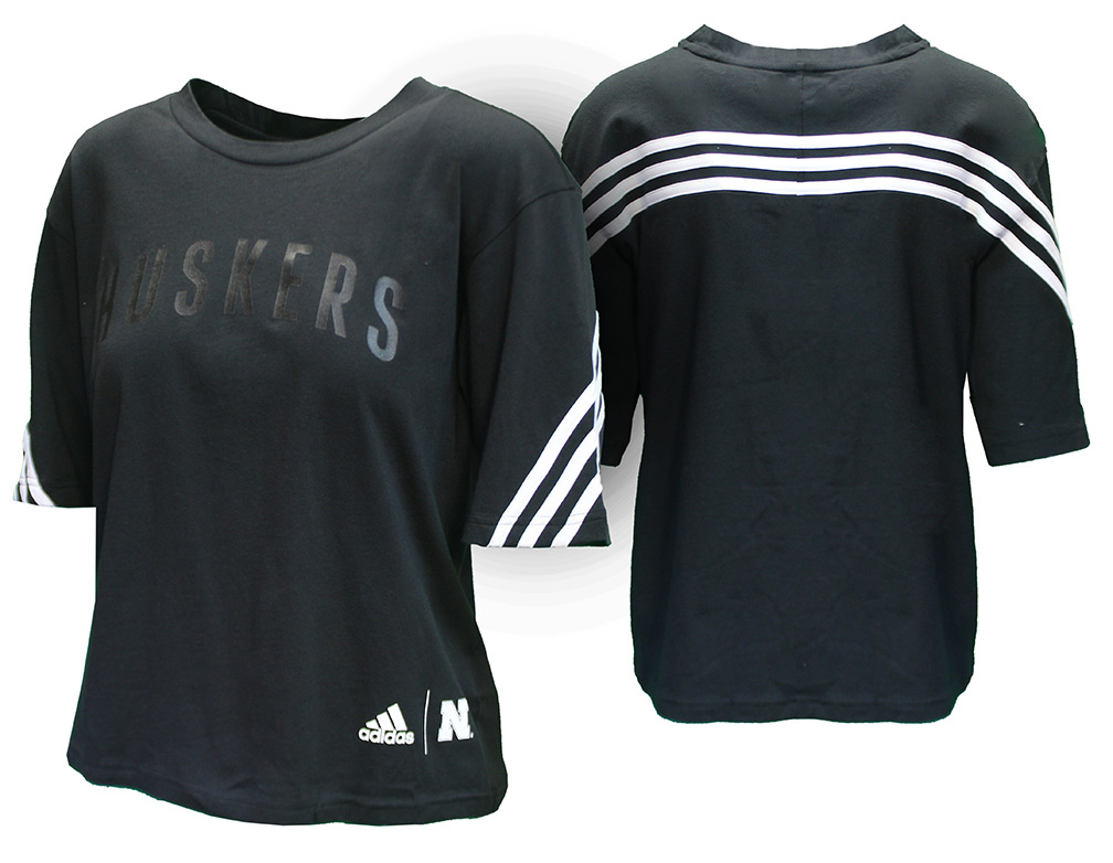 Adidas Womens Black and White Fashion SS Tee